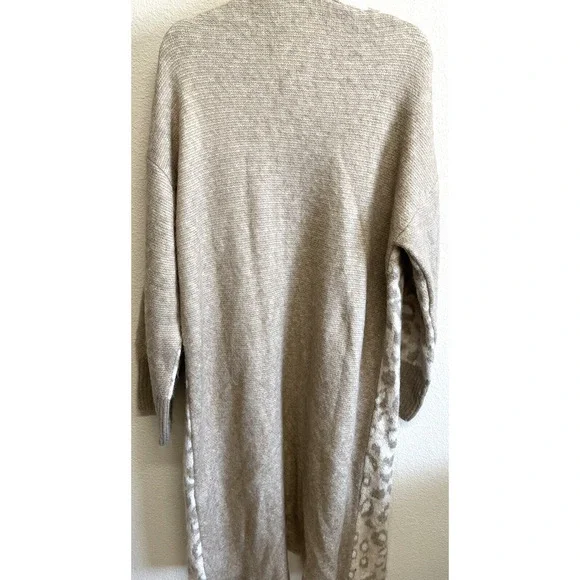 Topshop Animal Print Wool Blend Duster Cardigan Size 4-6 Tan Women's NEW - Picture 9 of 10